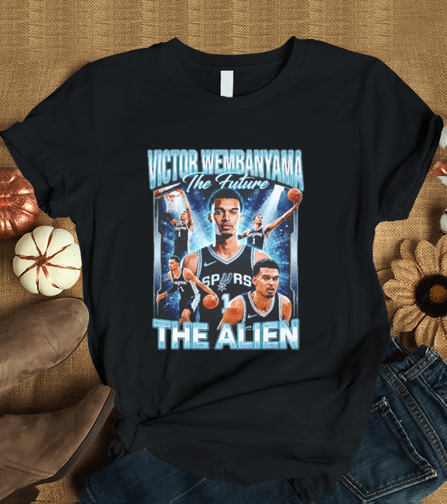 Victor Wembanyama The Future San Antonio Spurs The Alien Basketball Collage T-Shirt