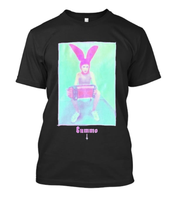 Gummo Bunny With Accordion And Pink Ears T-Shirt