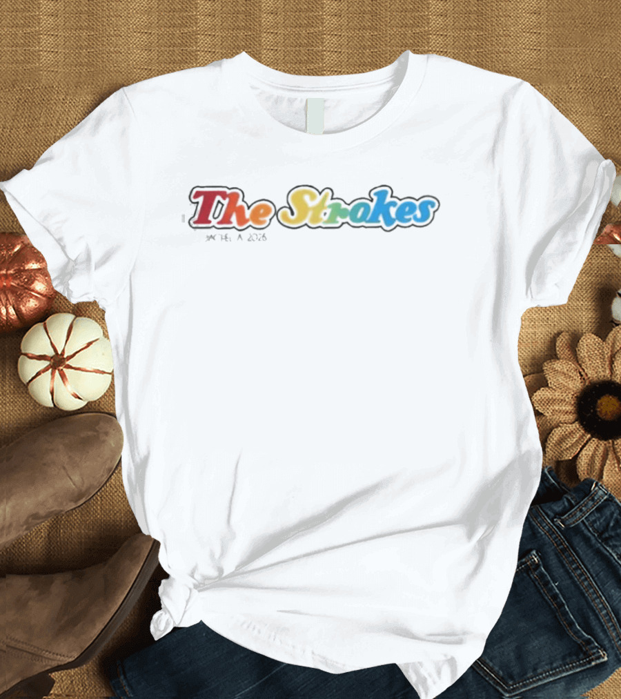 The Strokes Coachella 2026 Rainbow Gradient Indio California T-Shirt