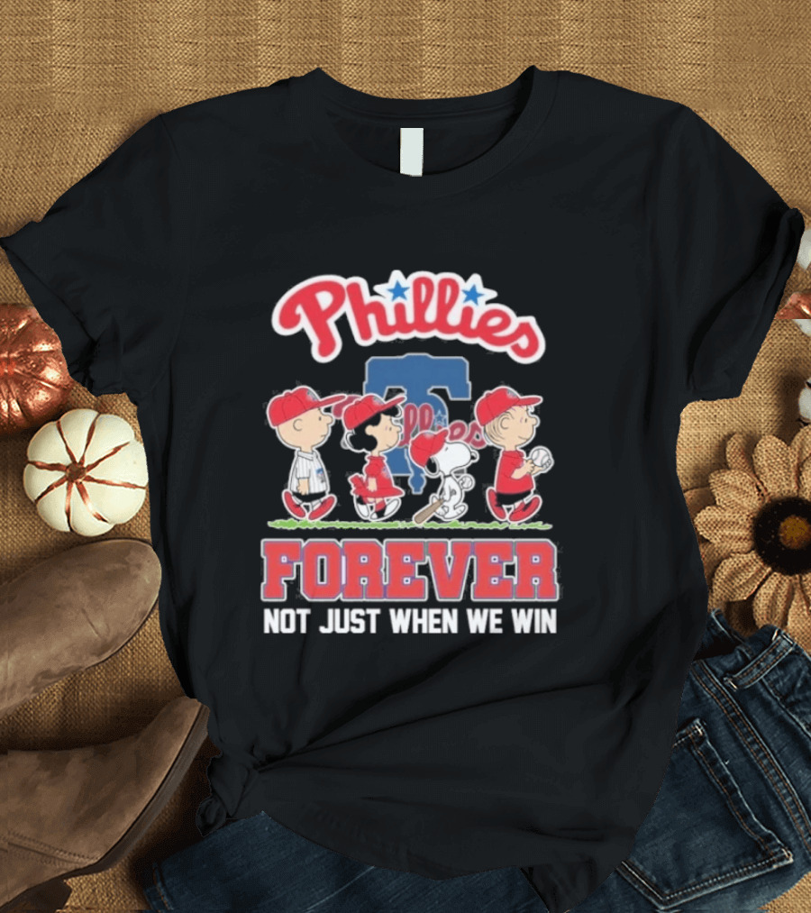Philadelphia Phillies Peanuts Collaboration Abbey Road Forever Not Just When We Win T-Shirt