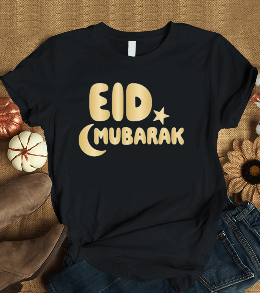 Eid Mubarak Crescent Moon And Star T-Shirt