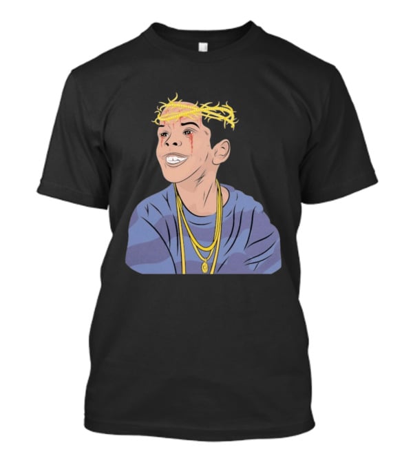 Flygod 10 Year Anniversary Unique Graphic With Golden Crown And Tearful Smile T-Shirt