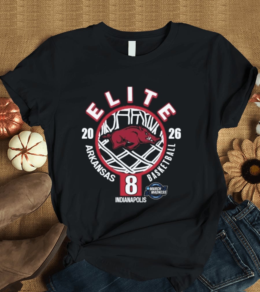 Arkansas Razorbacks Elite Eight 2026 Indianapolis Basketball March Madness T-Shirt
