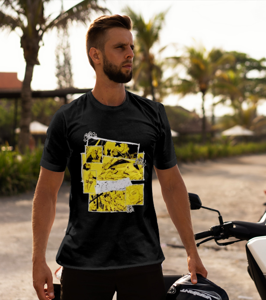 Gachiakuta Enjin Manga Panel Collage Yellow And Black Comic T-Shirt