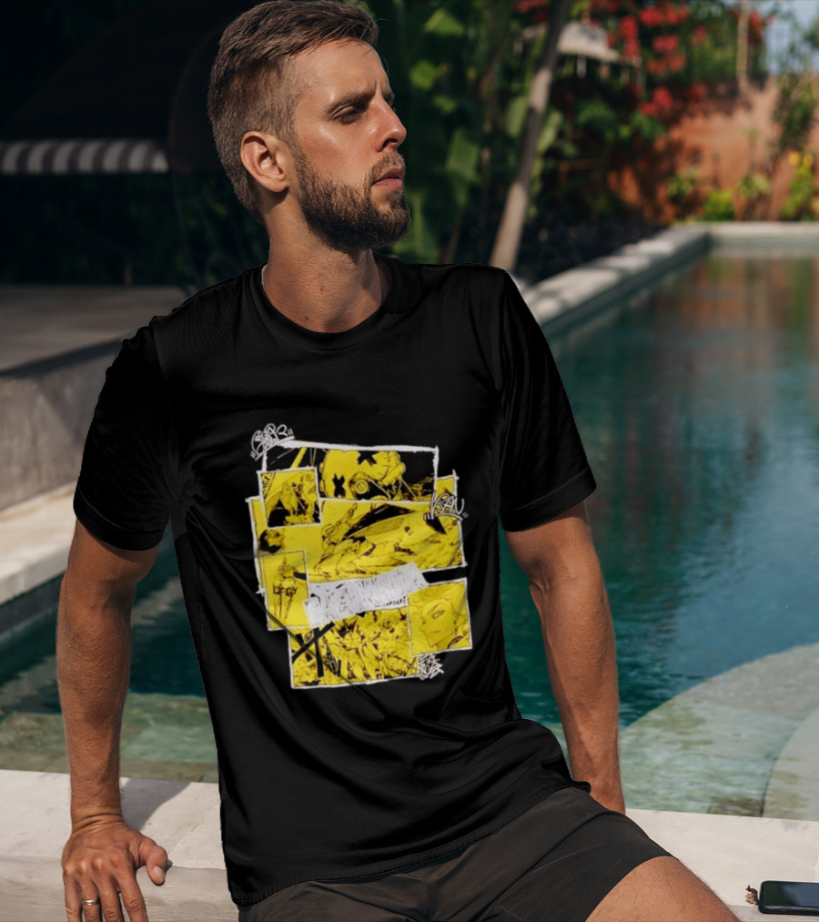 Gachiakuta Enjin Manga Panel Collage Yellow And Black Comic T-Shirt