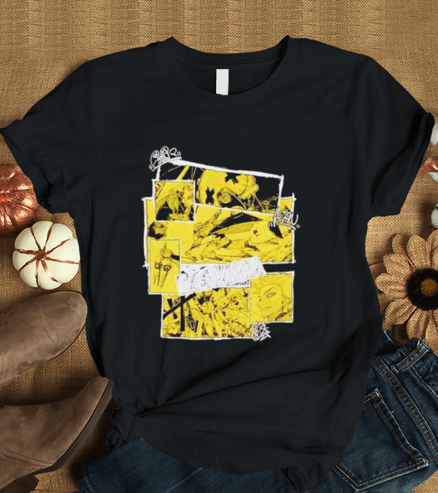 Gachiakuta Enjin Manga Panel Collage Yellow And Black Comic T-Shirt