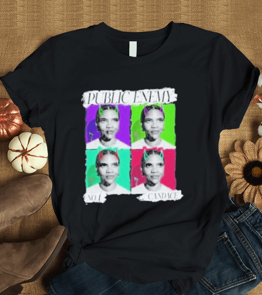 Candace Owens Public Enemy No 1 Pop Art Style Quad T-Shirt