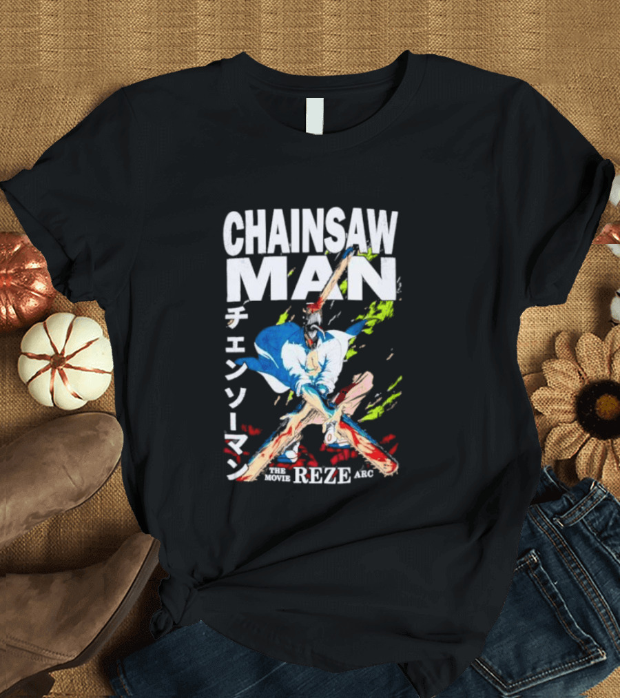 Chainsaw Man Movie Reze Arc Splatter Bold Japanese T-Shirt