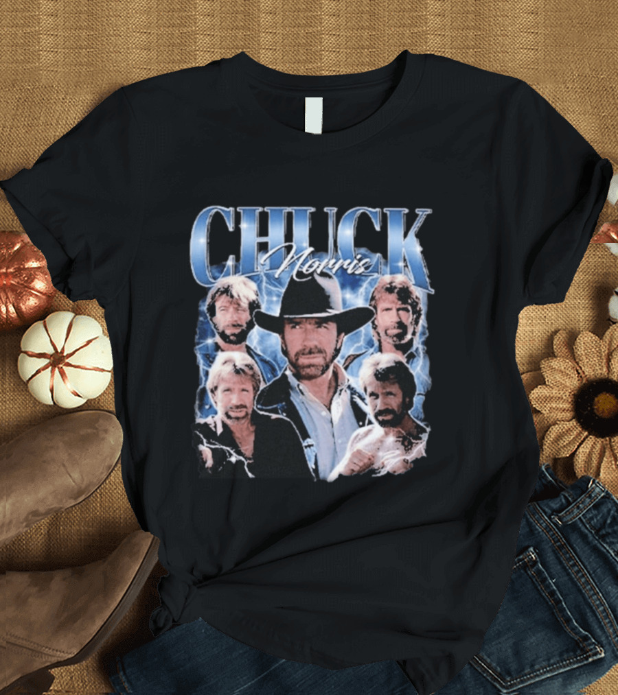 CHUCK NORRIS Iconic Cowboy Multiple Images T-Shirt