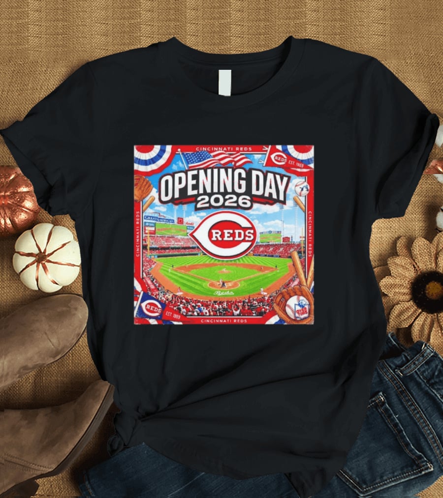 Cincinnati Reds Opening Day 2026 Great American Ball Park Baseball Celebration T-Shirt