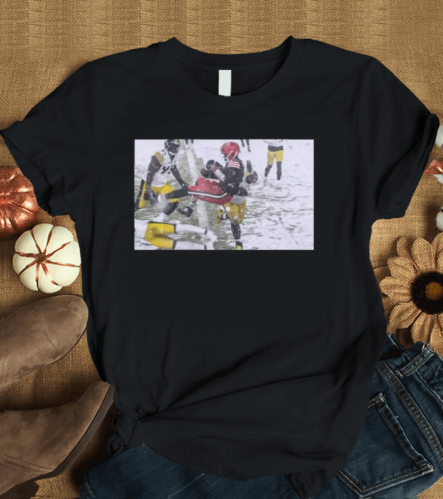 Jameis Winston Cleveland Browns Snow Game Touchdown Action T-Shirt
