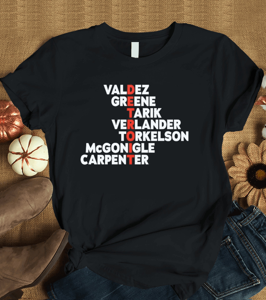 Detroit Tigers 2026 Valdez Greene Tarik Verlander Torkelson McGonicle Carpenter T-Shirt