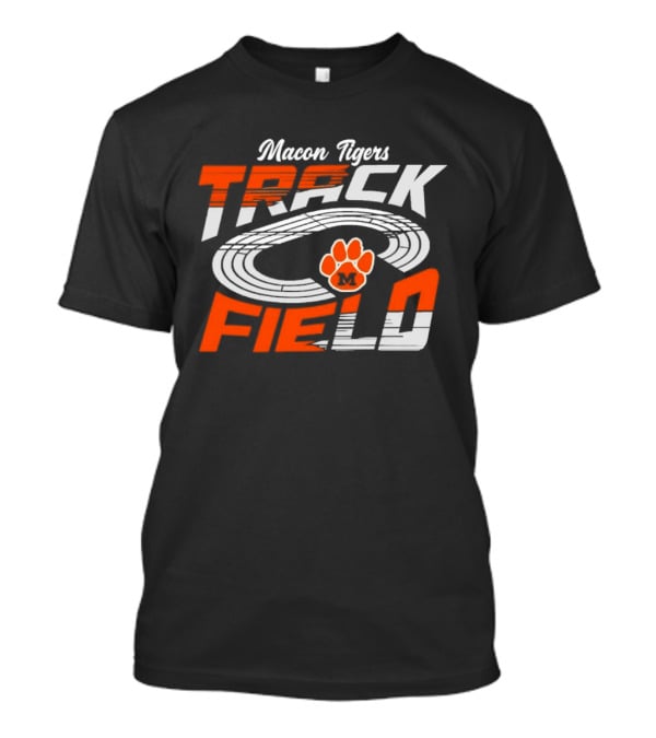 Macon Tigers Track And Field With Orange Paw Print T-Shirt