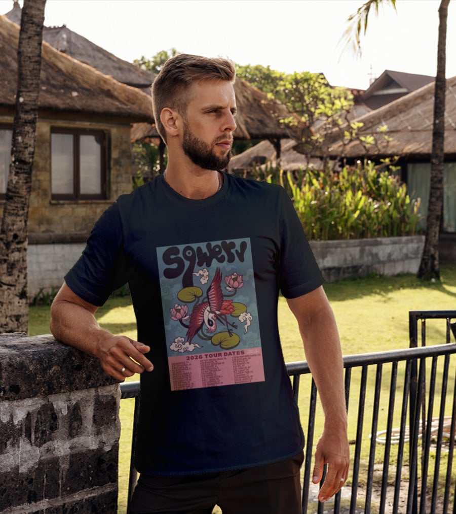 Sqwerv Summer Tour 2026 Crane Lotus Clouds Tour Dates Nashville Tarrytown Jacksonville Chapel Hill Atlanta Eureka Sonoma Santa Barbara T-Shirt