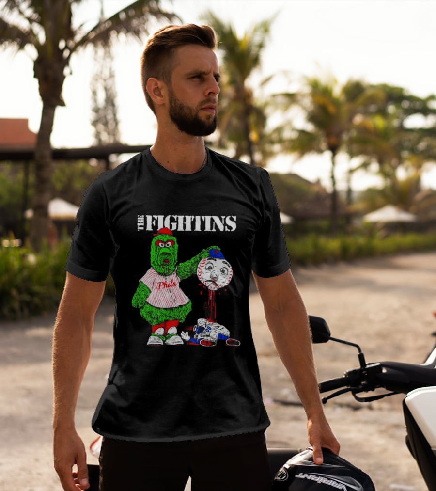 The Fightins Phillie Phanatic Philadelphia Phillies Holding Mr. Met T-Shirt