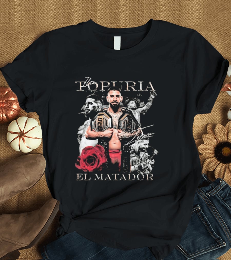 Topuria El Matador Ilia UFC Fighter With Championship Belt Concept T-Shirt