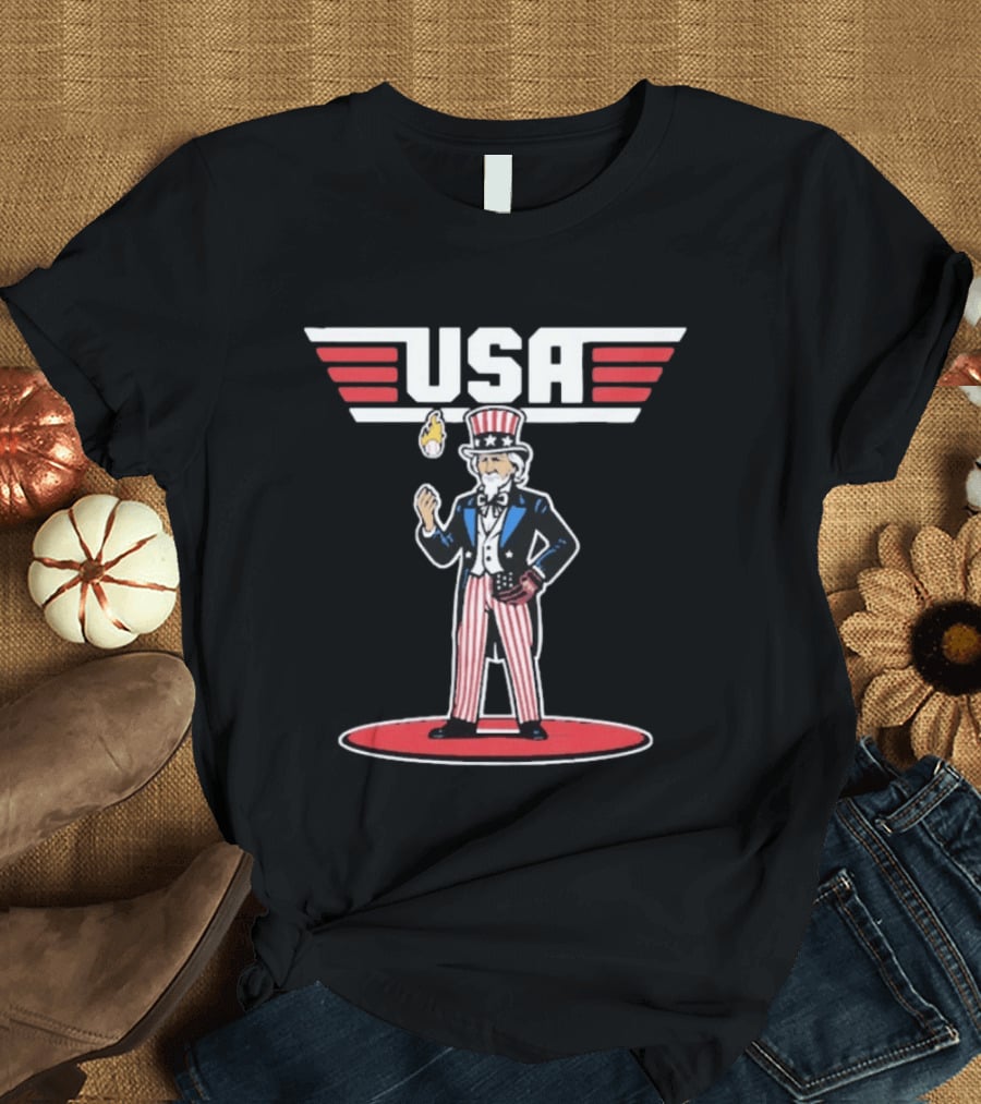 Uncle Sam USA 2026 World Baseball Classic Flameball T-Shirt