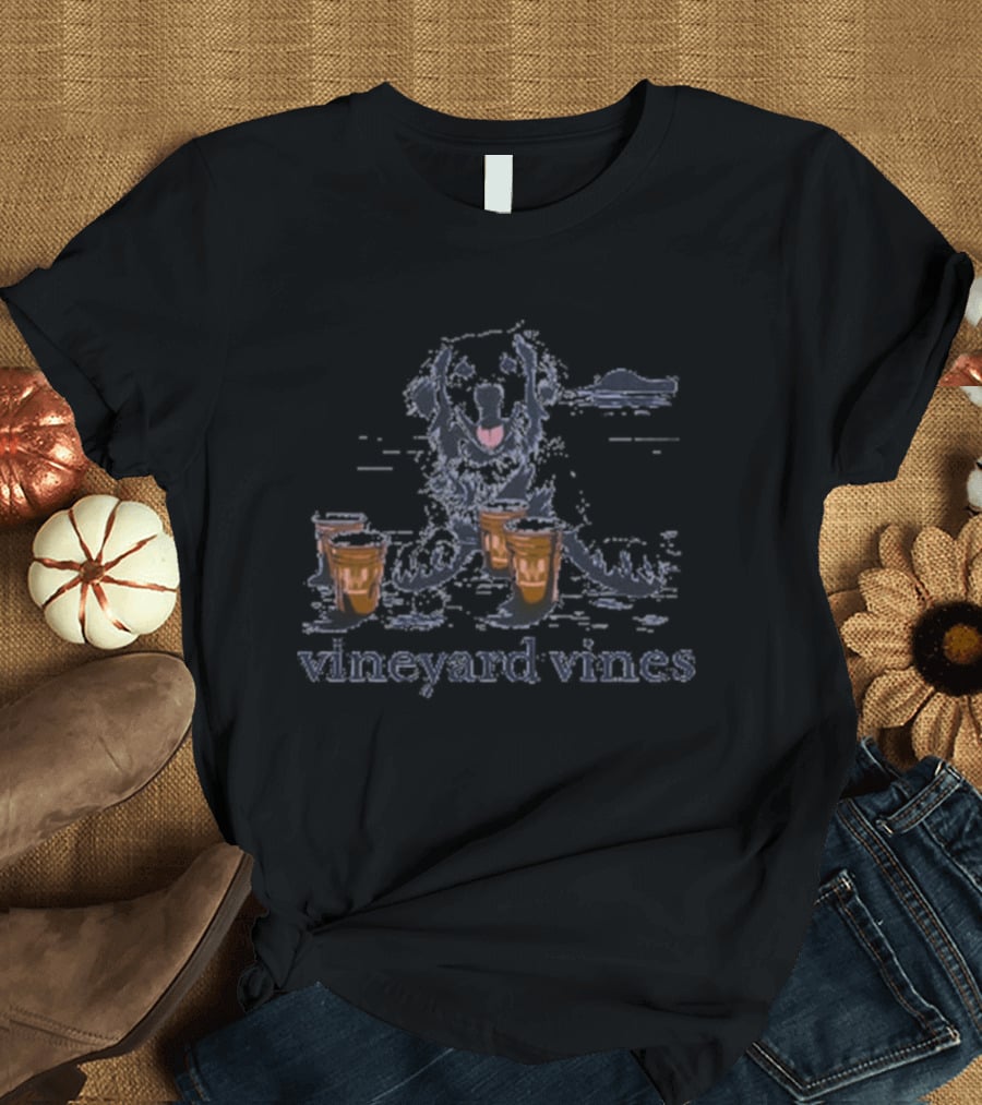 Vineyard Vines X Whataburger Collaboration With Dog And Cups T-Shirt