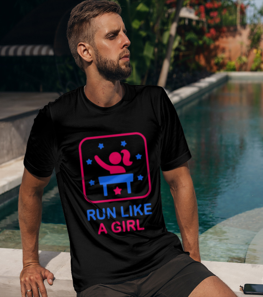Run Like A Girl Happy Women's History Month Empowerment Stars T-Shirt