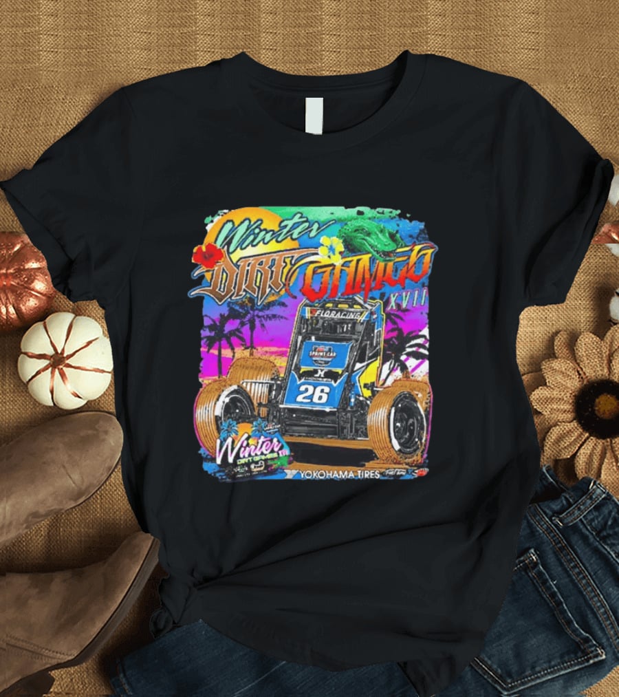 Winter Dirt Games XVII Sprint Car Yokohama Tires FloRacing 26 Tropical T-Shirt