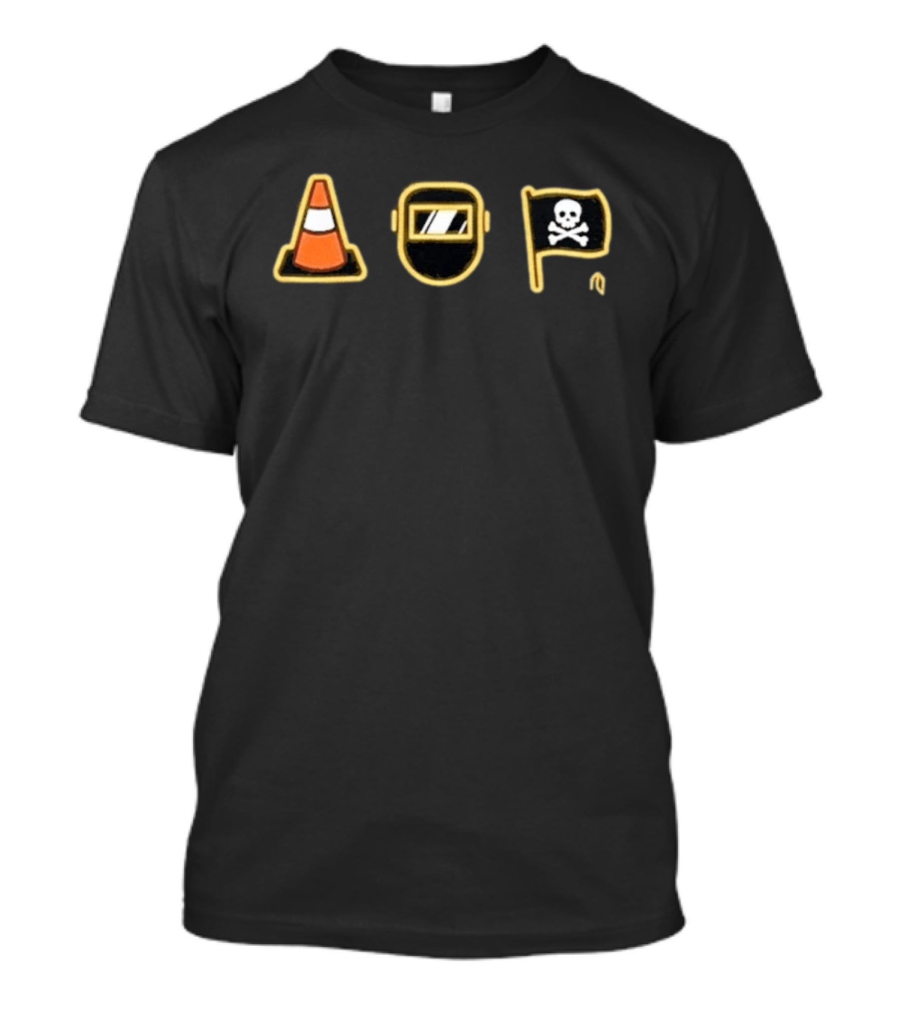 2026 Pirates Traffic Cone Welding Skull Flag T-Shirt