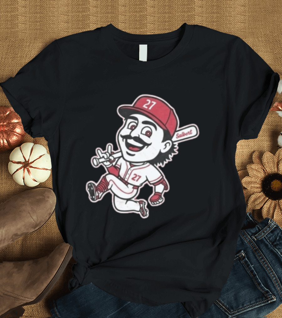 Sal Stewart Cartoon Baseball Character Number 27 Salbert T-Shirt