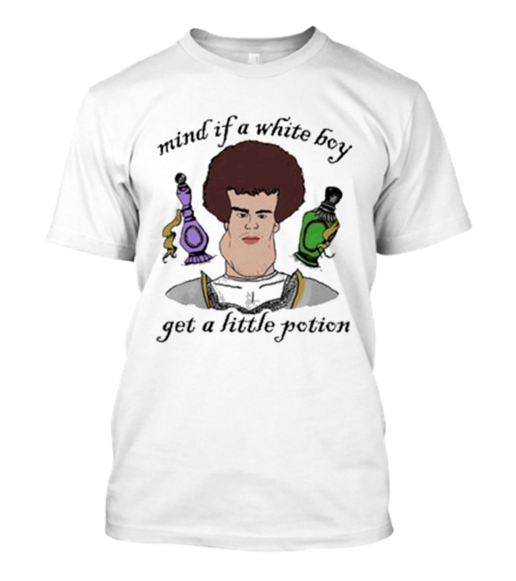 Mind If A White Boy Get A Little Potion Retro Cartoon Humor T-Shirt