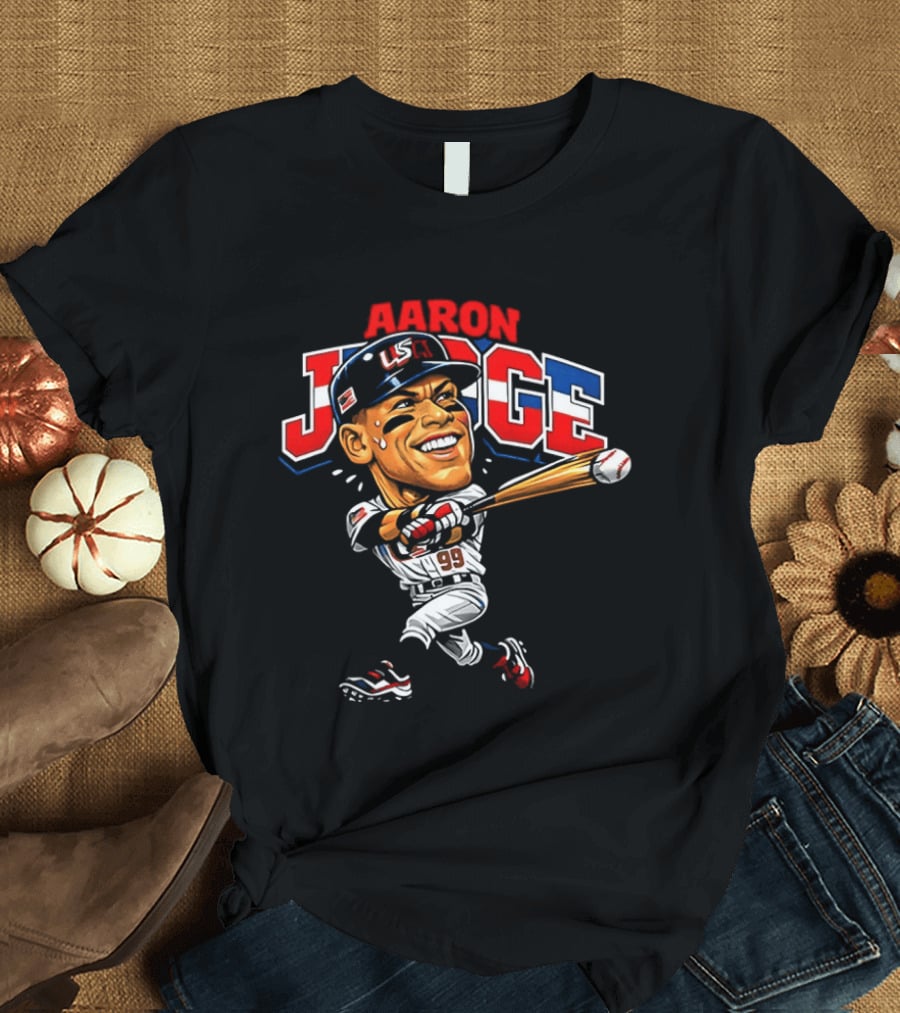 Aaron Judge USA Baseball Classic Swinging Caricature 99 T-Shirt