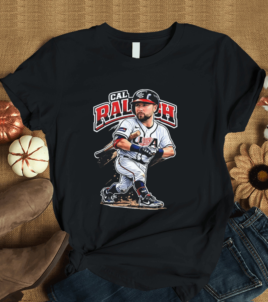 Cal Raleigh USA Baseball Classic Team Player Caricature T-Shirt