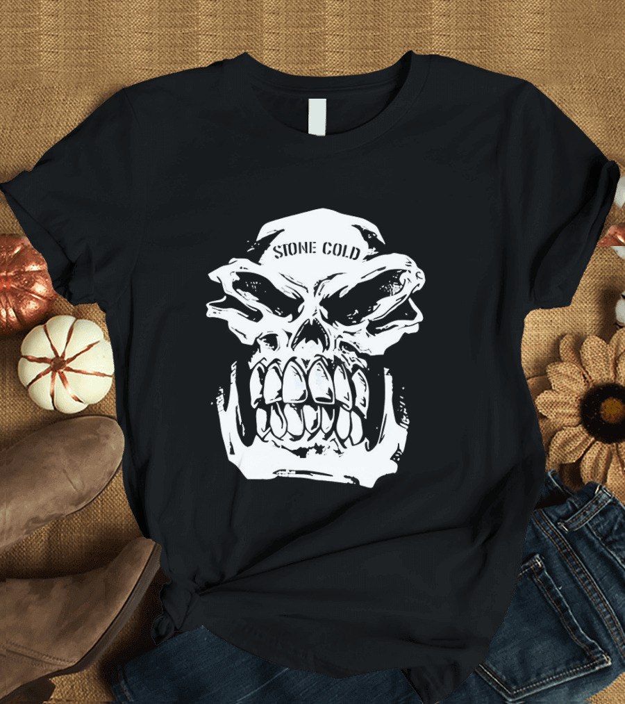 Stone Cold Steve Austin Hellraiser Skull Snow Wash T-Shirt