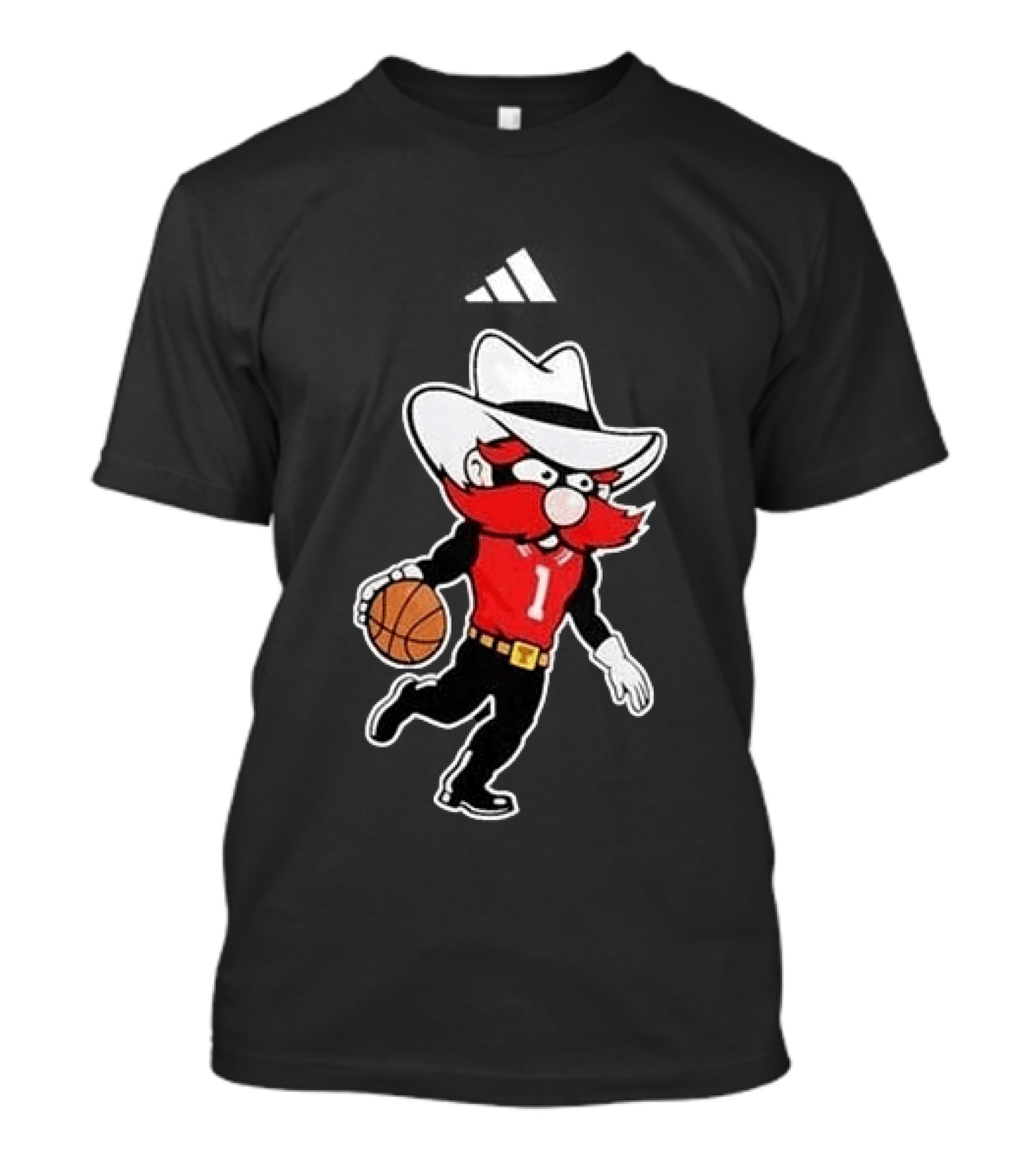 Texas Tech Red Raiders Basketball Wreck 'Em Raider Mascot Playing Basketball T-Shirt