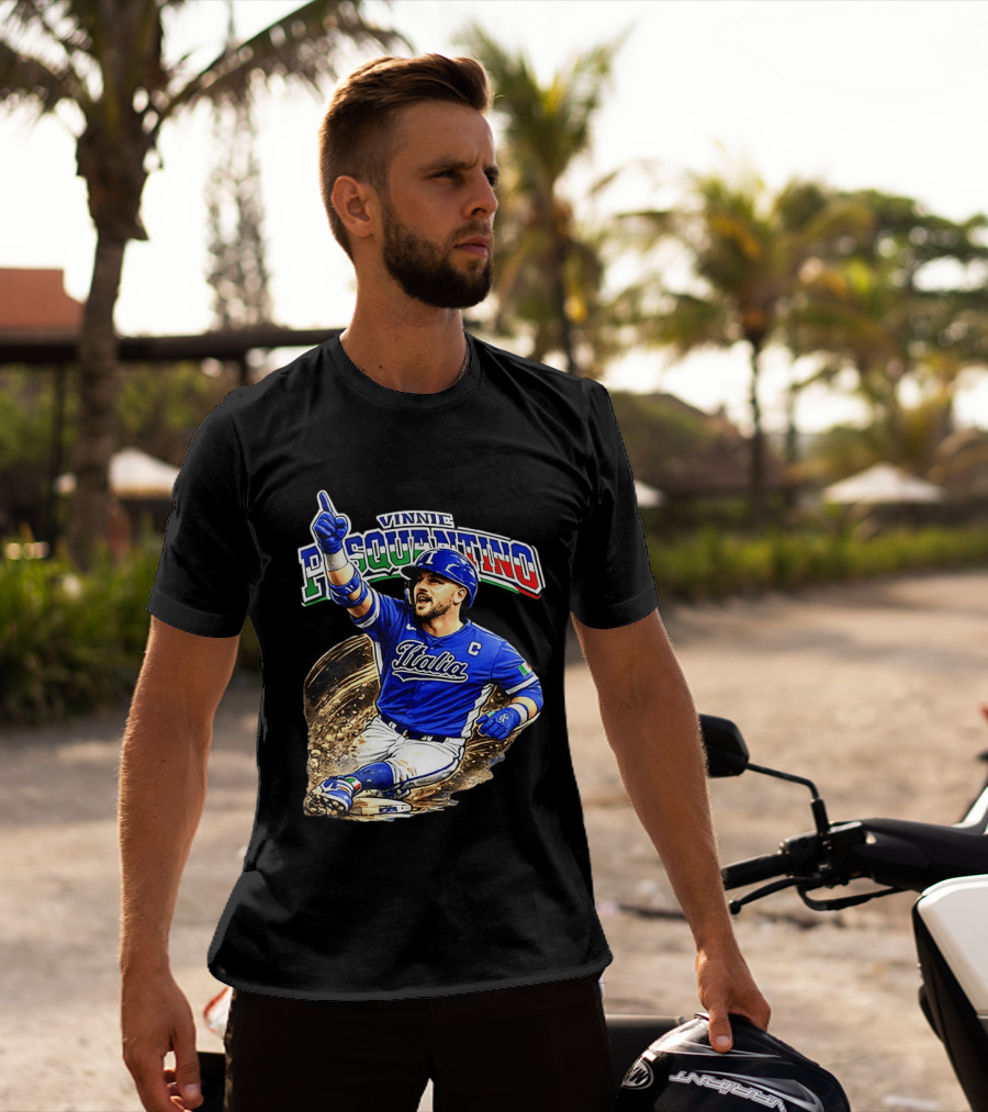 Vinnie Pasquantino Italy Baseball Classic Caricature Italia Jersey Celebration T-Shirt
