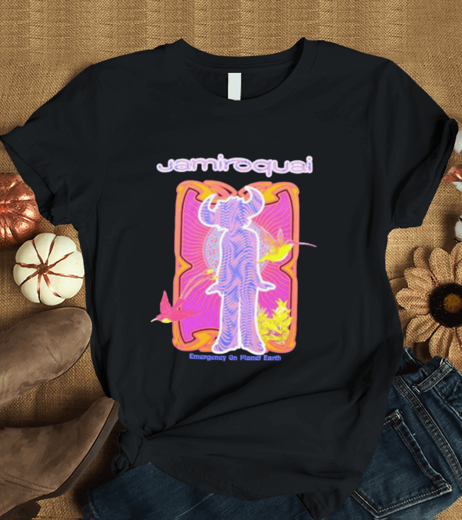 Jamiroquai Emergency On Planet Earth Psychedelic Vibrant Hummingbird T-Shirt