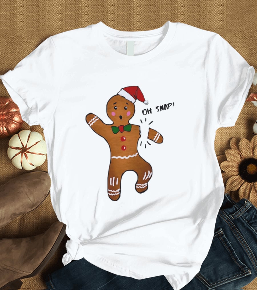 Gingerbread Man Oh Snap Broken Arm Christmas Humor T-Shirt