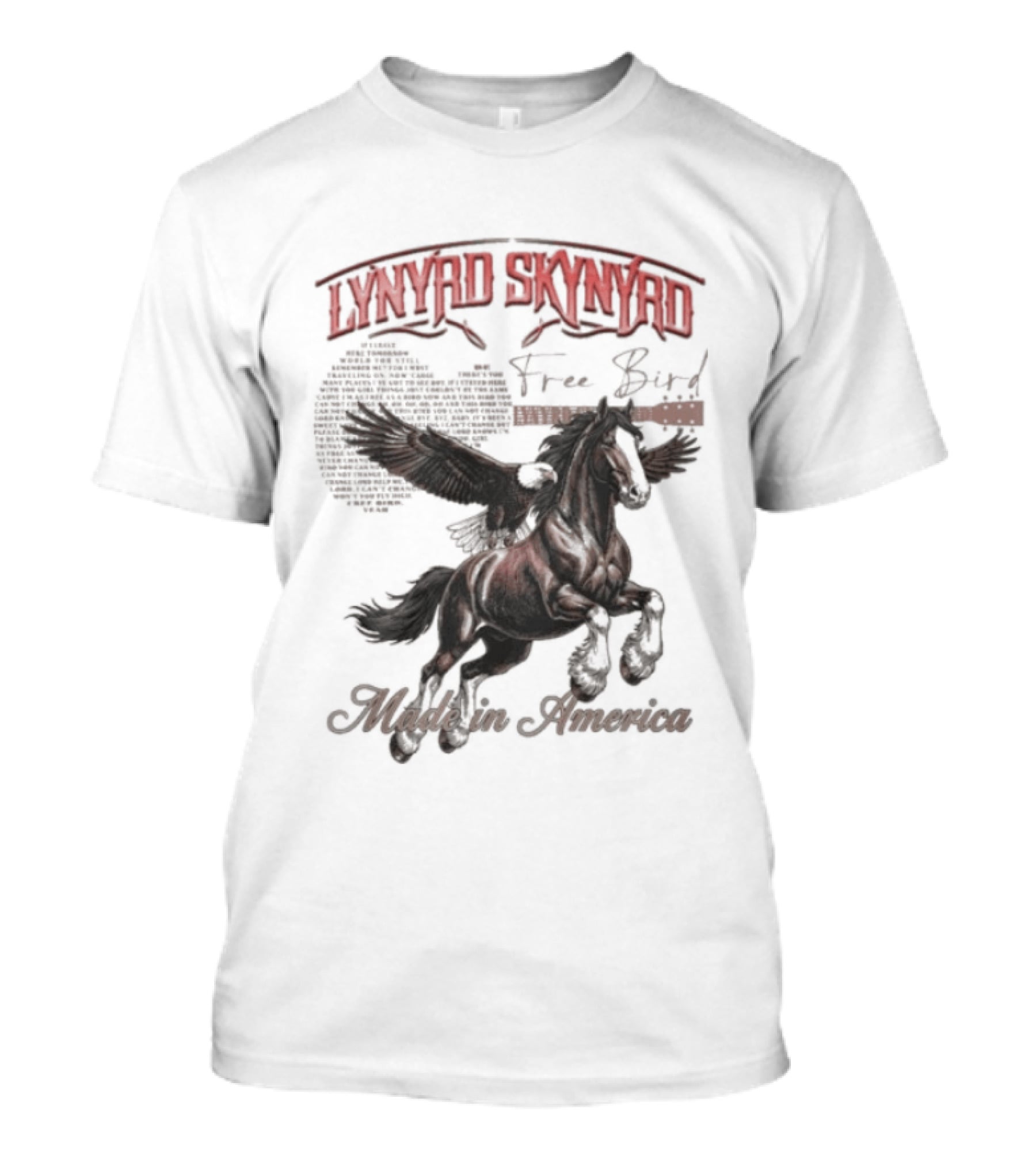 Lynyrd Skynyrd Free Bird Made In America Pegasus Flying T-Shirt