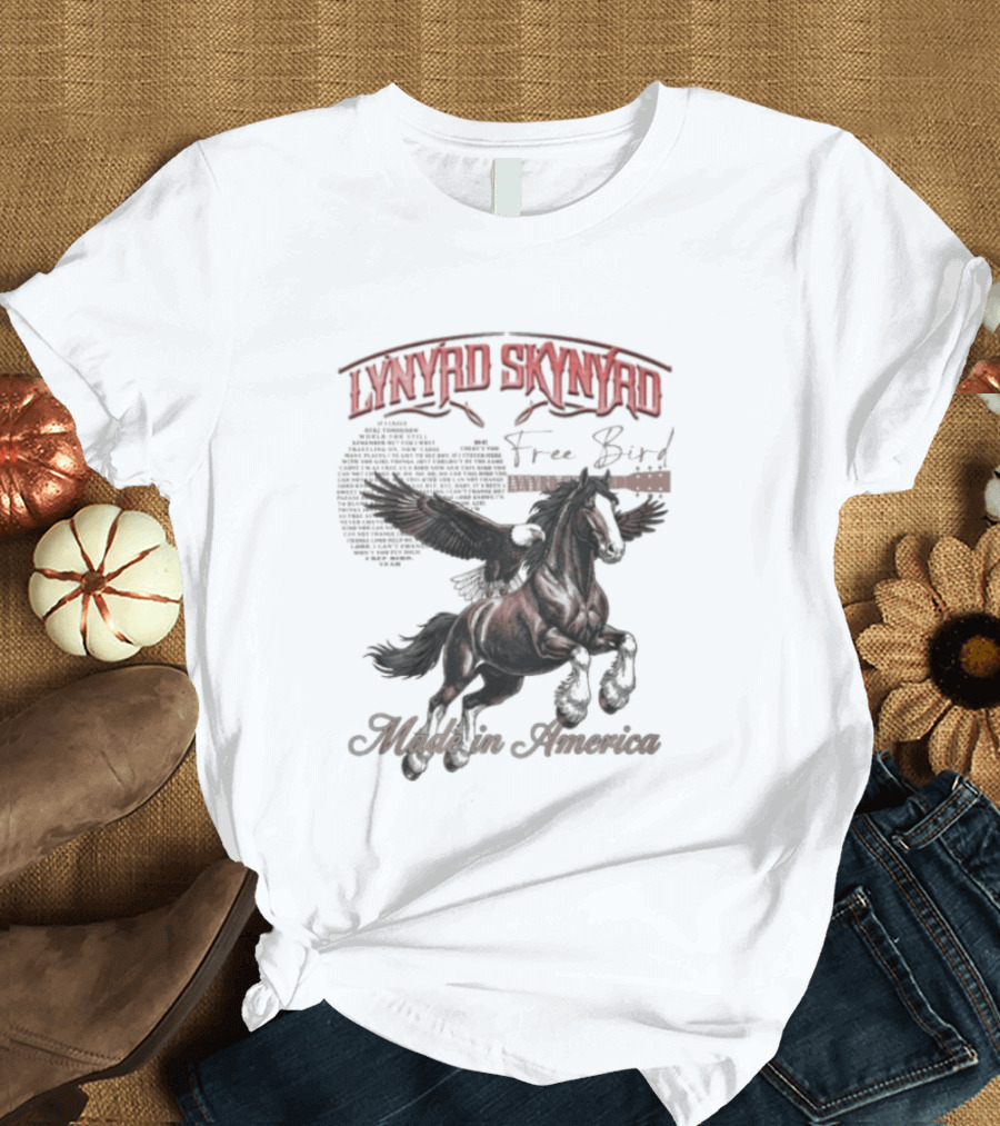 Lynyrd Skynyrd Free Bird Made In America Pegasus Flying T-Shirt
