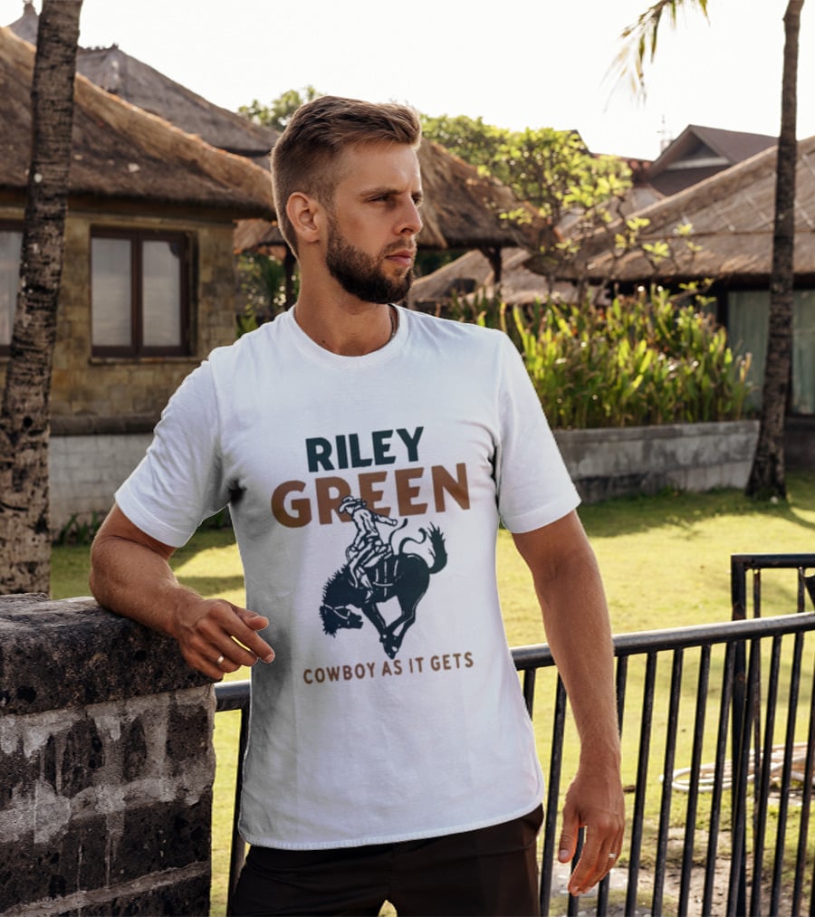 Riley Green Cowboy As It Gets Bronco Rider T-Shirt