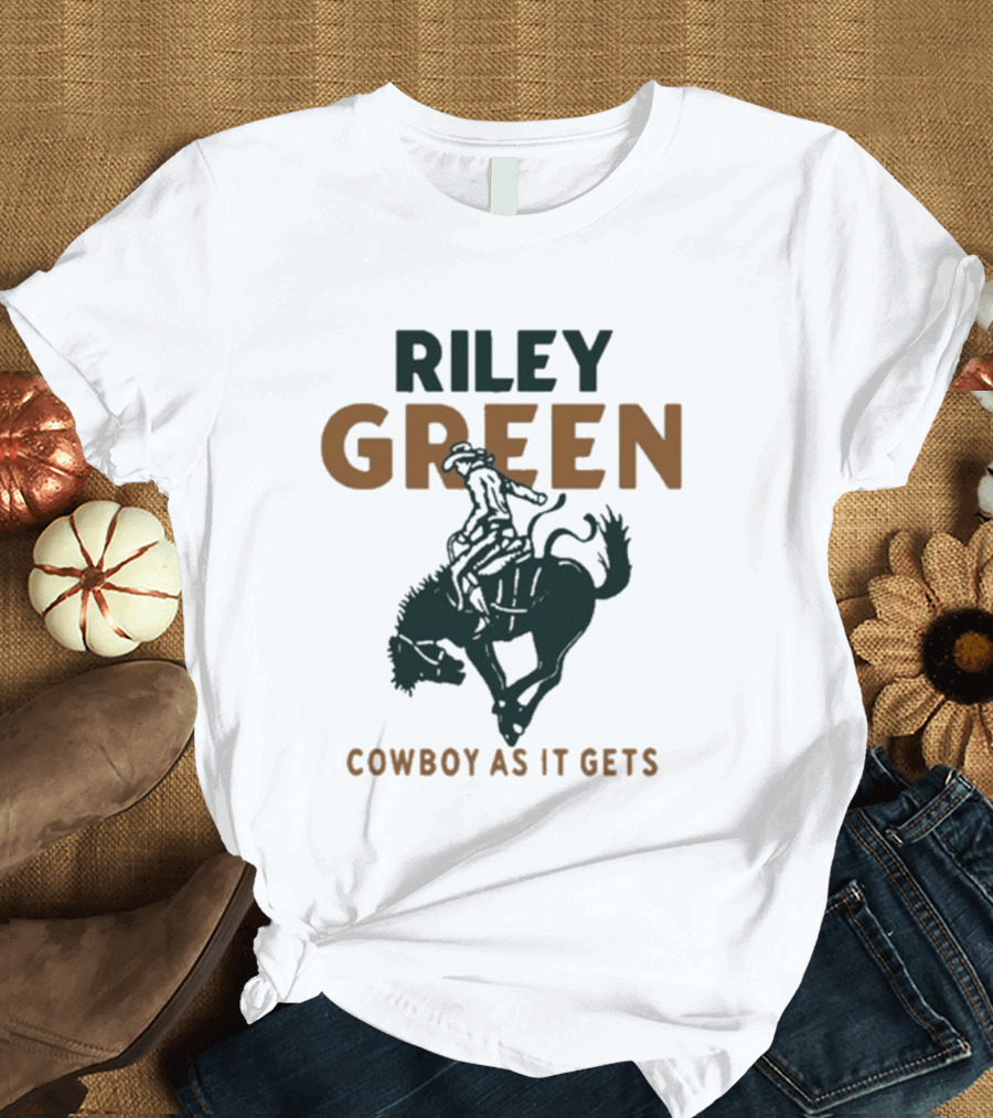 Riley Green Cowboy As It Gets Bronco Rider T-Shirt