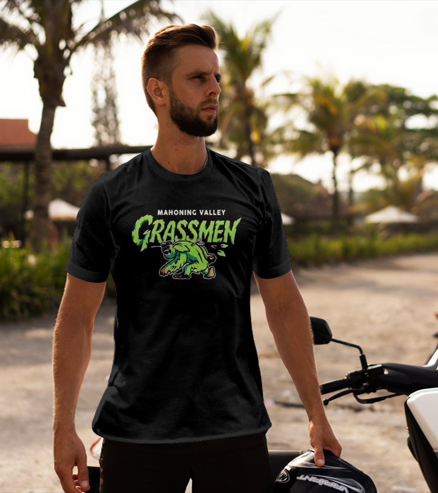 Mahoning Valley Grassmen 2026 Retro Green Creature T-Shirt