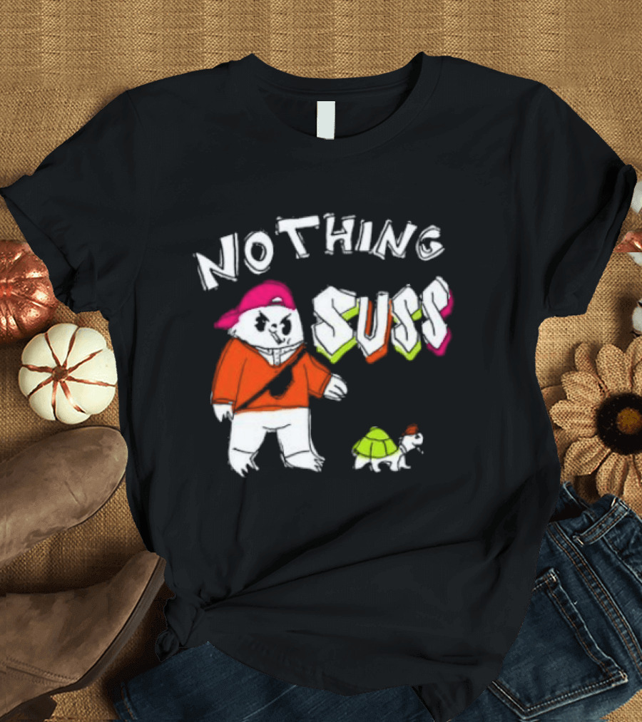 Nothing Suss Cat In Red With Turtle T-Shirt