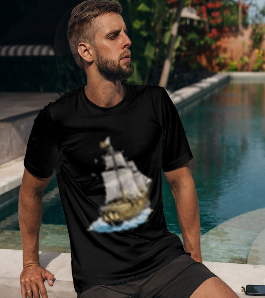 Johnny Blue Skies Dark Clouds Mutiny Midnight Ship Adventure T-Shirt