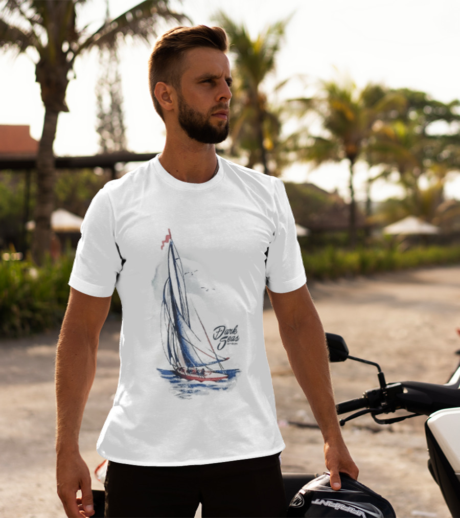 Dark Seas Smooth Sails Sailboat Nautical Adventure T-Shirt