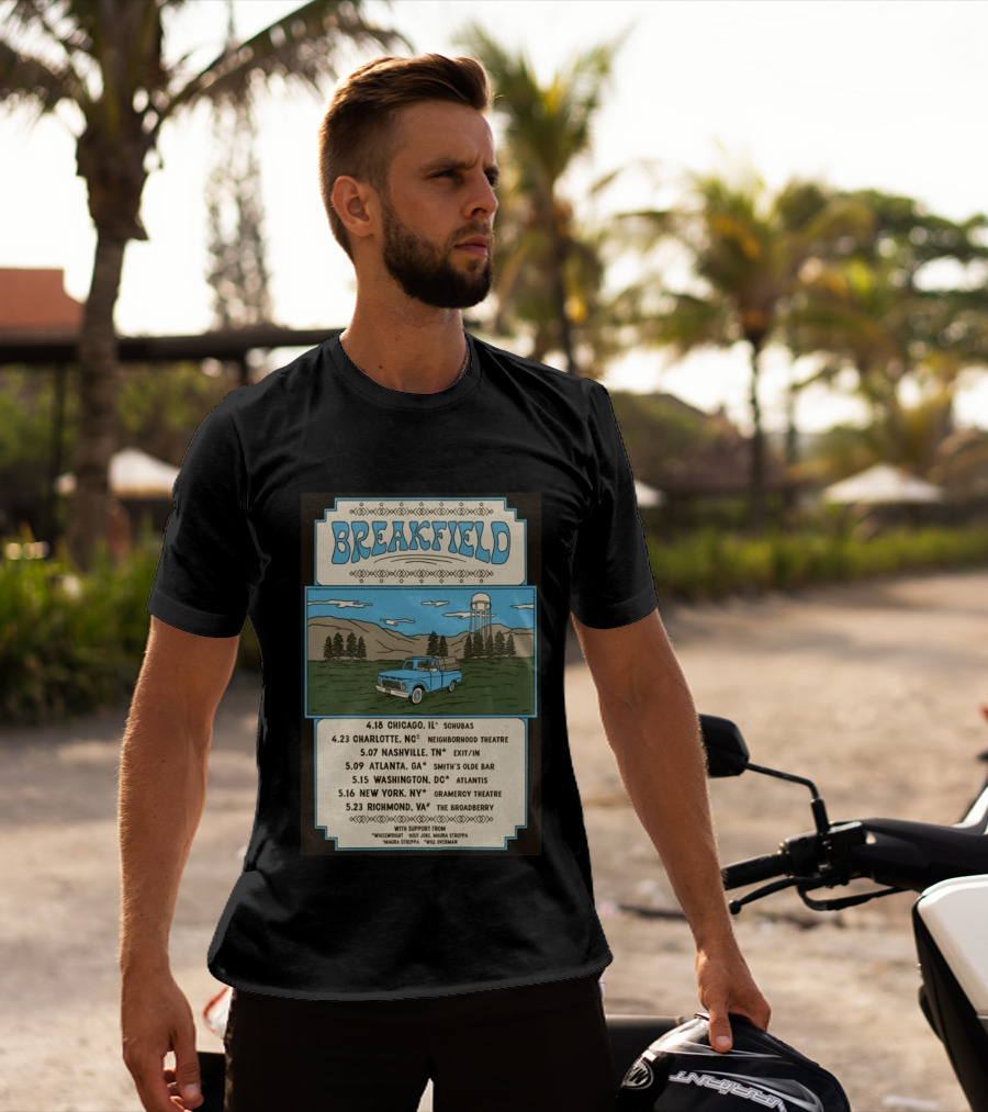 Breakfield 2026 Spring Tour Dates With Classic Truck And Scenic Landscape T-Shirt