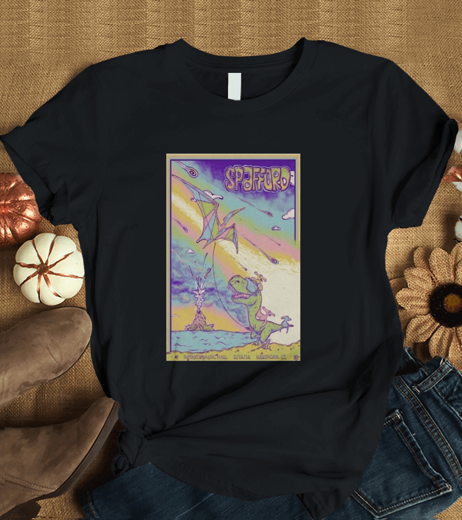 Spafford 3/15/14 Infinity Music Hall Hartford CT Dinosaur Kite T-Shirt