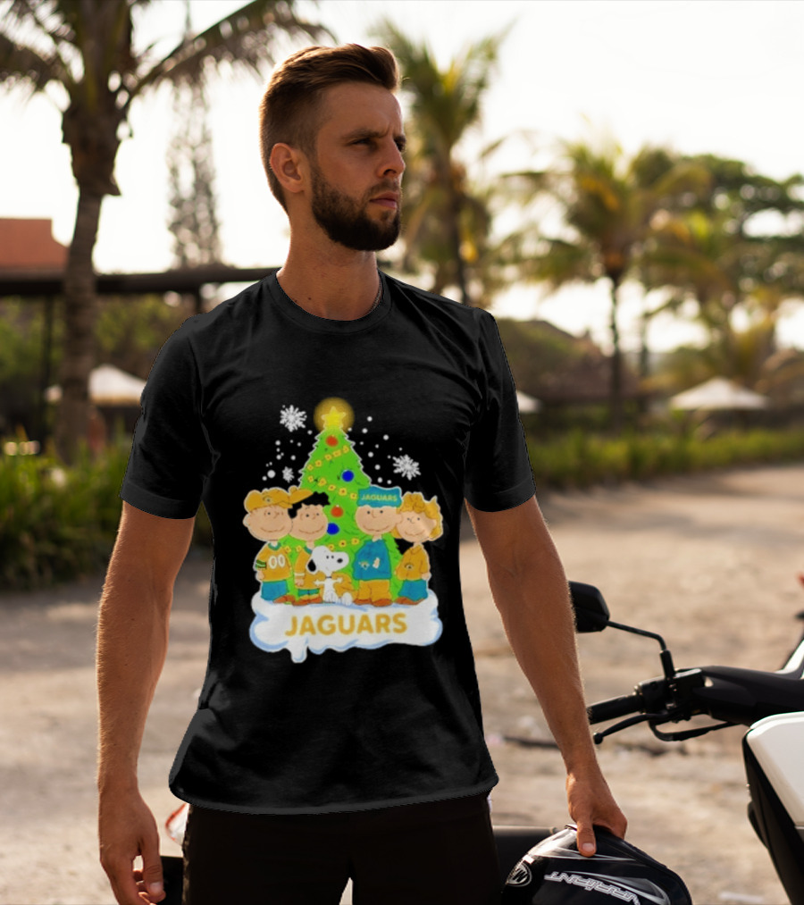 Jacksonville Jaguars Snoopy Peanuts Christmas Tree Celebration T-Shirt