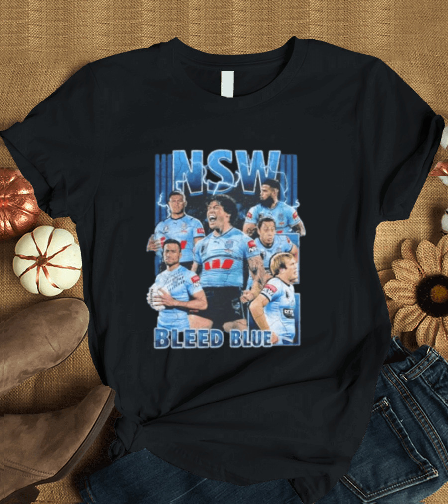 NSW Origin Rugby League Bleed Blue Players Team Sportswear T-Shirt