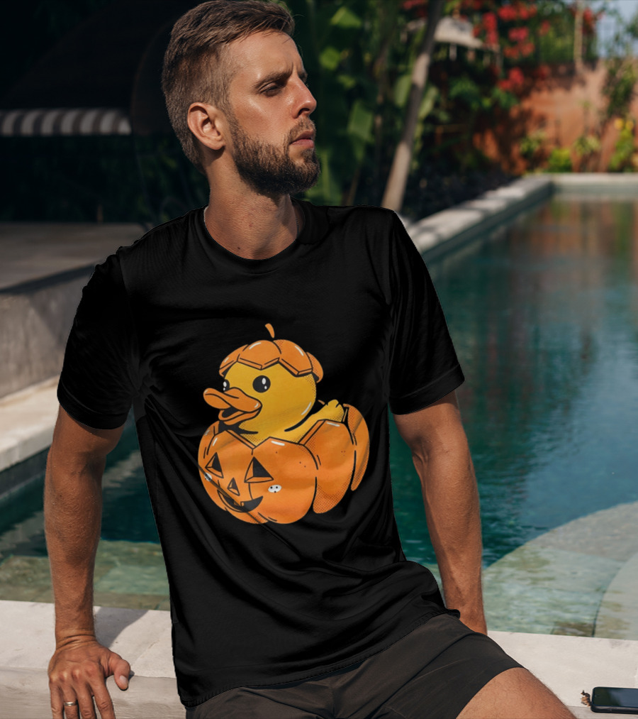 Rubber Duck Pumpkin Halloween Jack O' Lantern T-Shirt