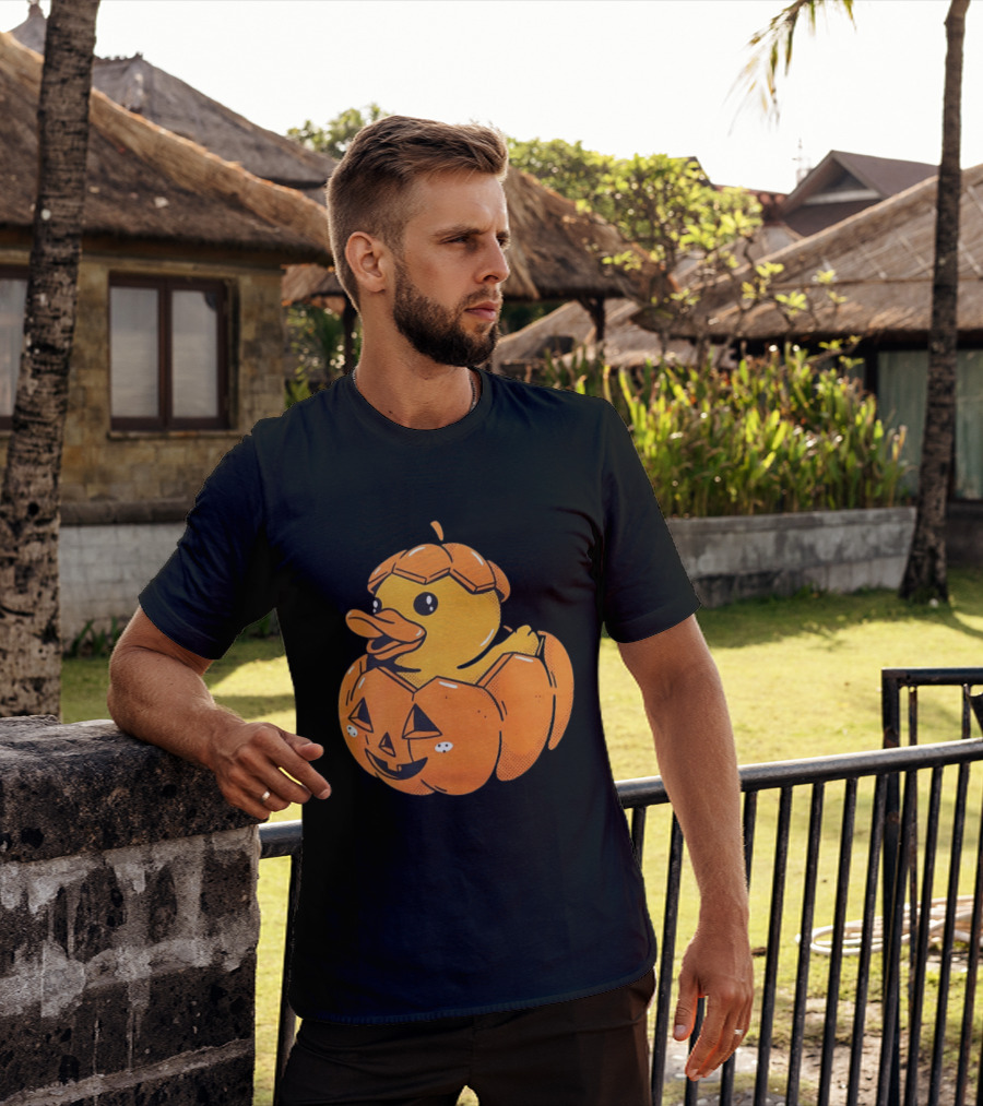 Rubber Duck Pumpkin Halloween Jack O' Lantern T-Shirt