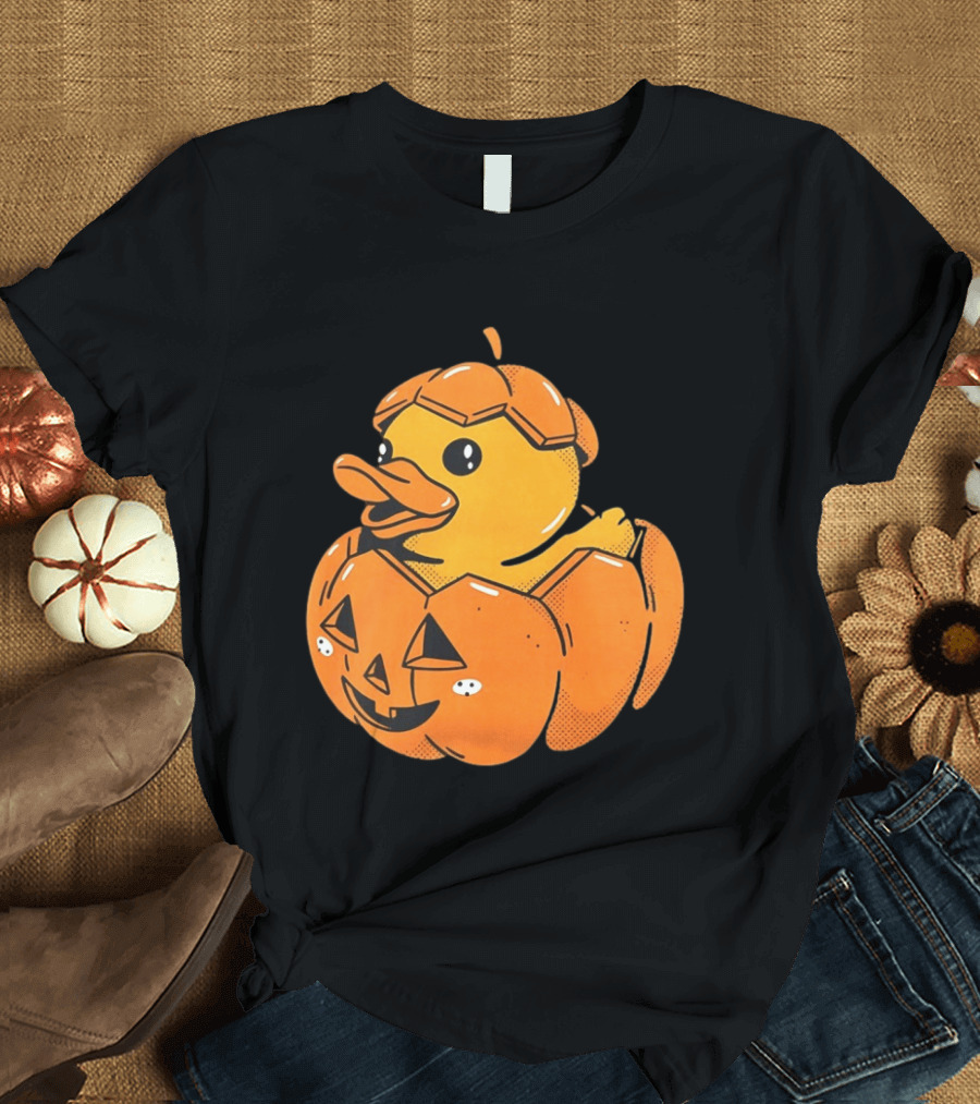 Rubber Duck Pumpkin Halloween Jack O' Lantern T-Shirt