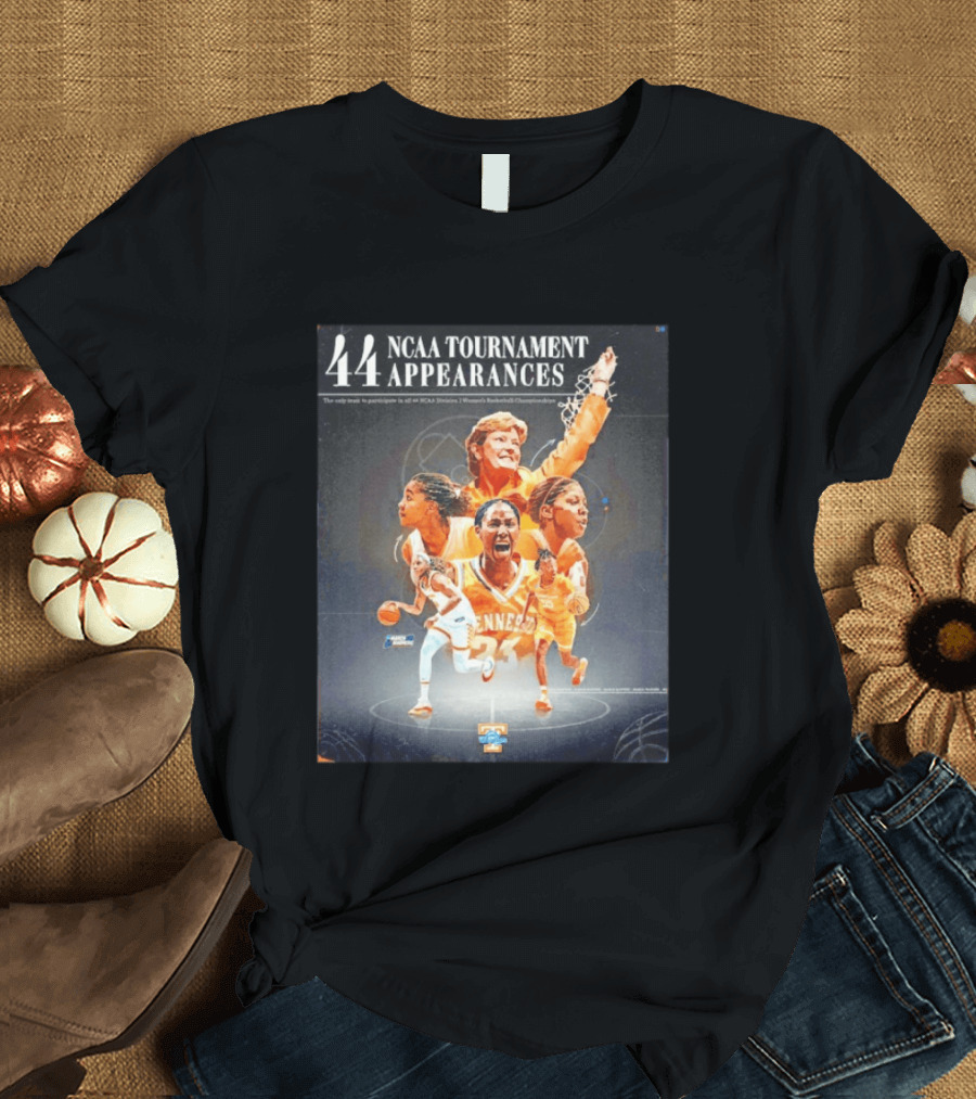 Tennessee Volunteers Women's Basketball 44 NCAA Tournament Appearances Legendary Participation T-Shirt